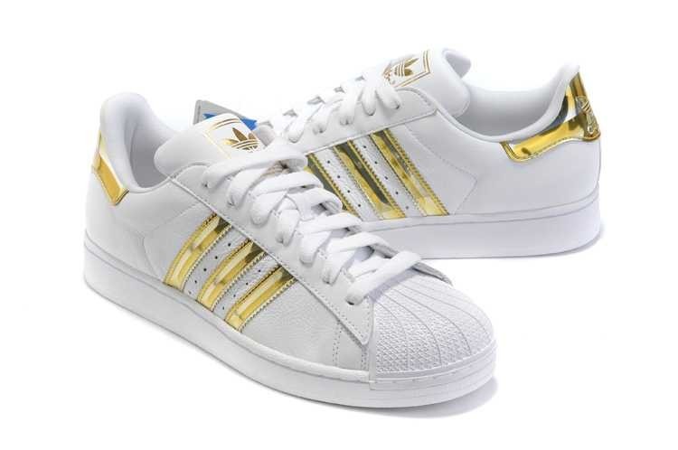 adidas superstar femme blanche et or